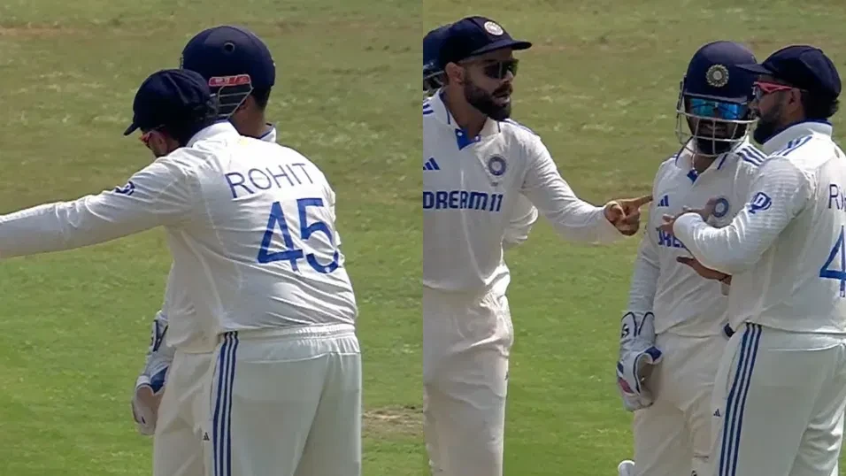 Rohit Sharma overlooks Virat Kohli for DRS.