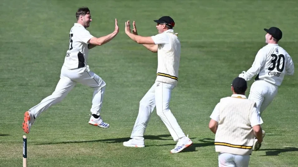 Brodie Couch scored his first Sheffield Shield hat-trick in five years.