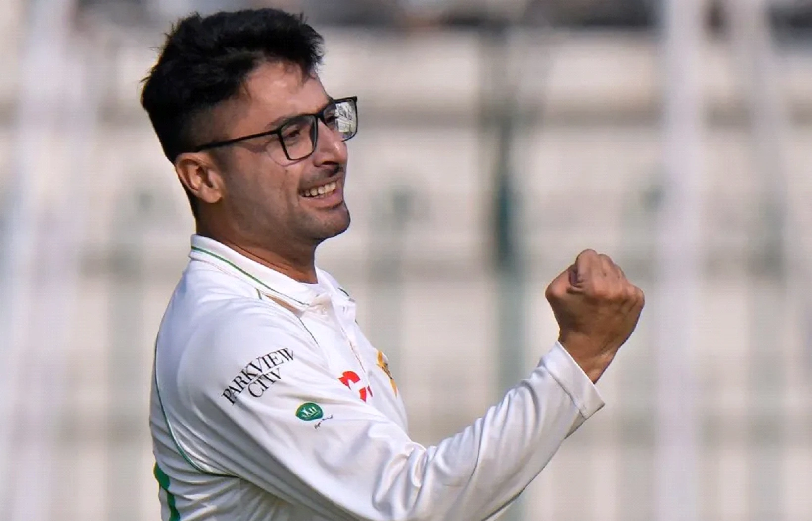 Debutant Abrar Ahmed is in the spotlight in an international match.