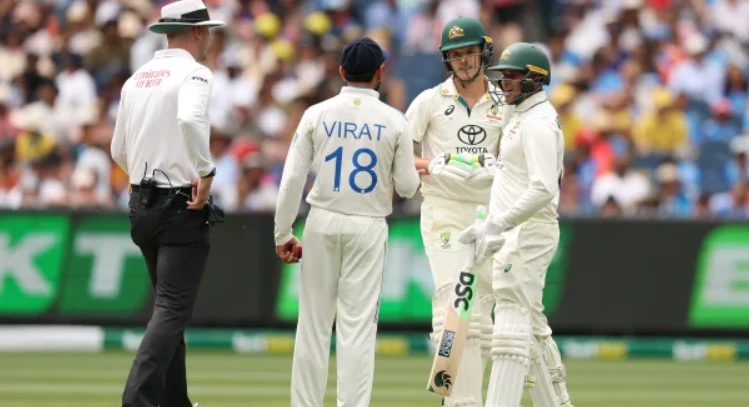 Australian player Sam Konstas mimicked Virat Kohli's famous shoulder barge.