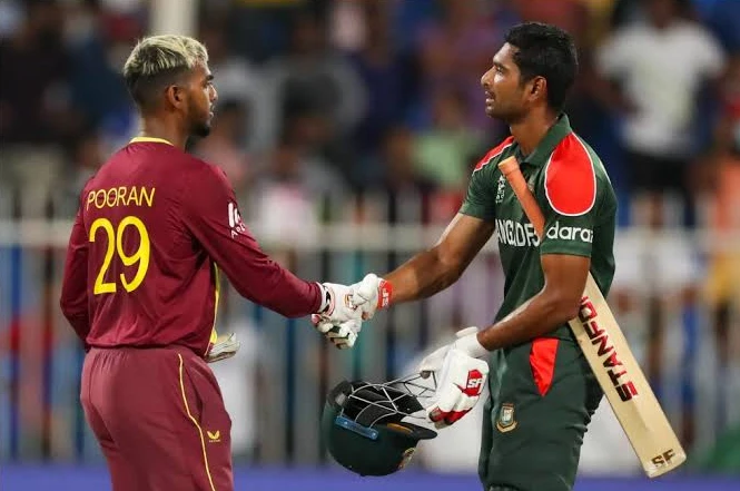 Bangladesh ended their losing streak with a 7-run victory over the West Indies.