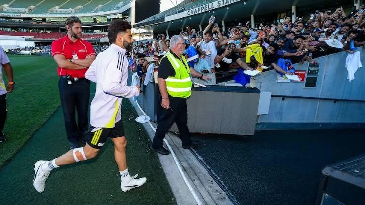 During the Test in Adelaide, a fan was removed for waving a piece of sandpaper.