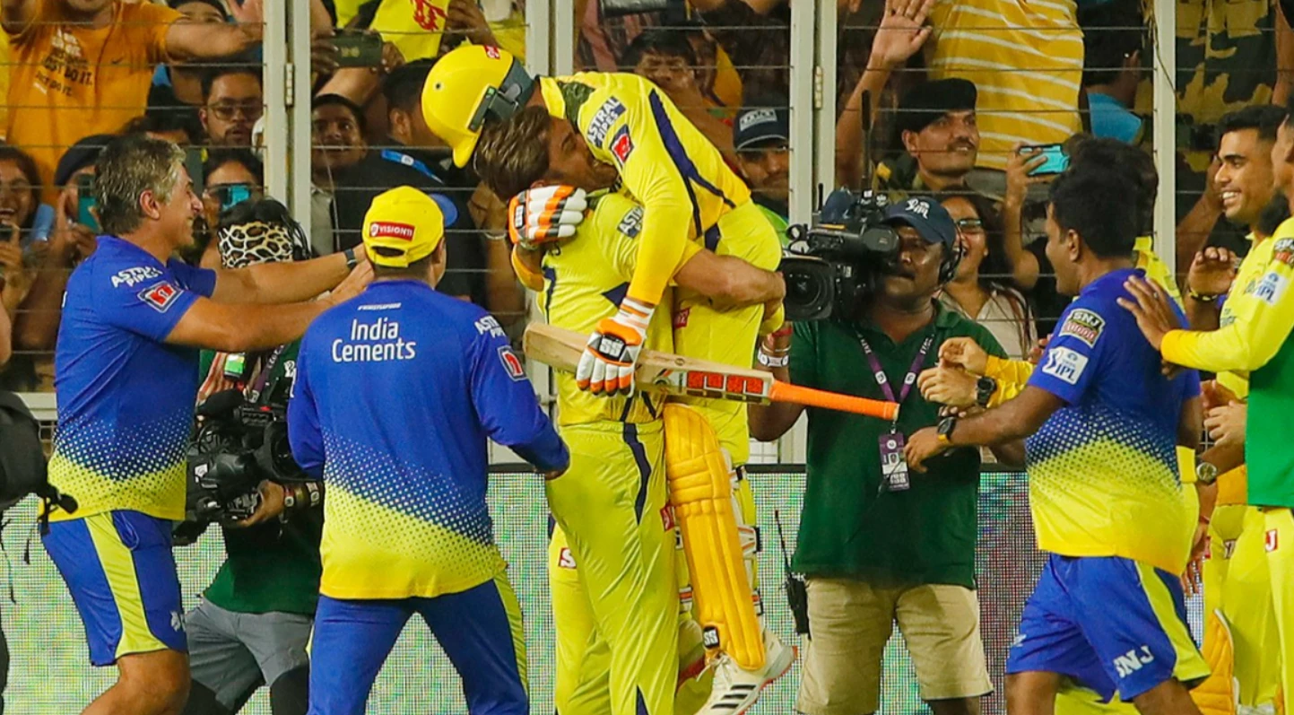 Chennai Super Kings celebrates after winning the IPL 2023 Title.