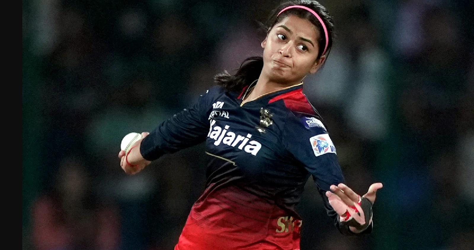 Star spinner Shreyanka Patil expressing pride in RCB's achievement.