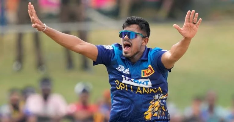 Maheesh Theekshana took a spectacular hat-trick in Sri Lanka's second ODI.