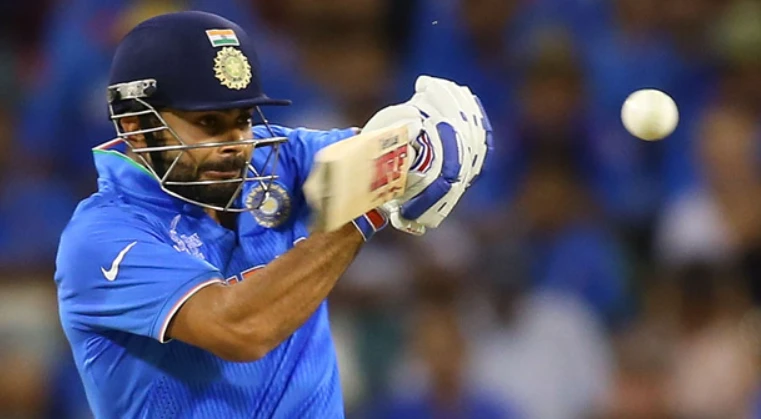 Virat Kohli got out while playing a shot ball against Mitchell Johnson in the Semi-Finals.