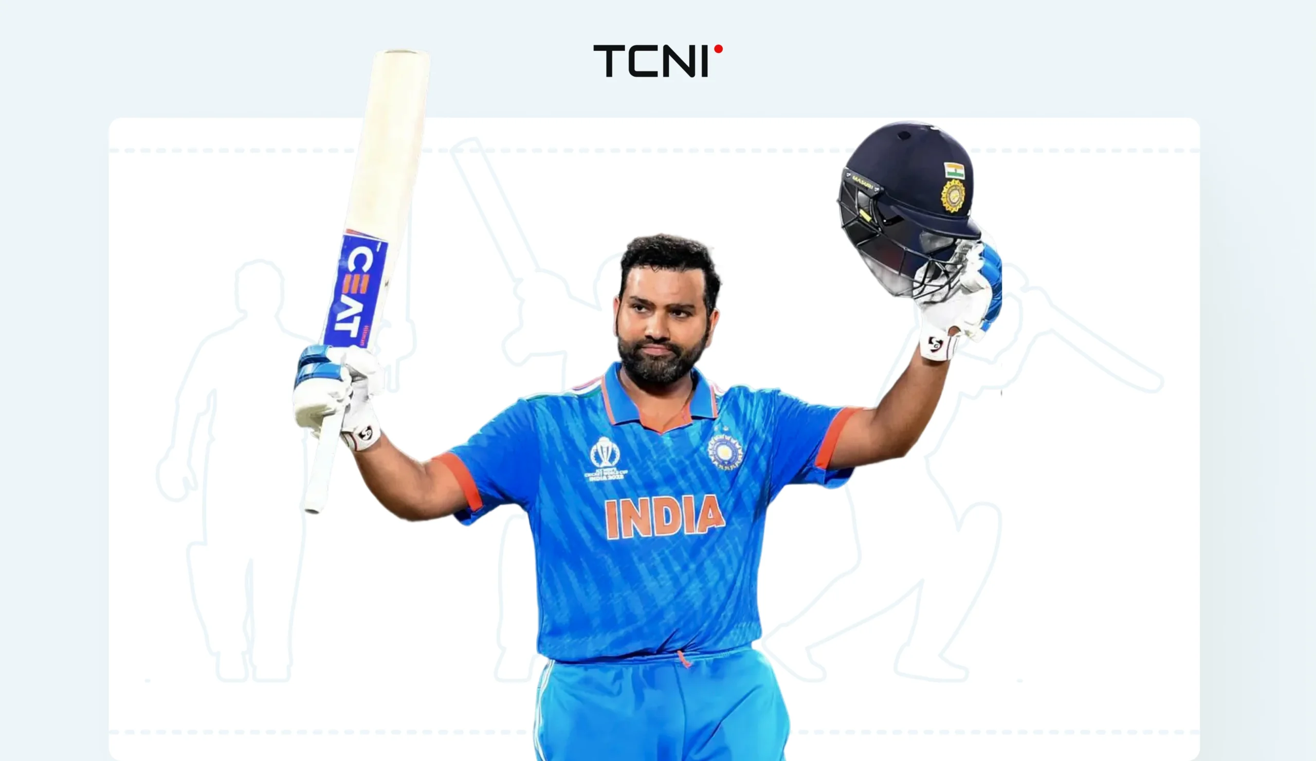 Rohit Sharma celebrates after scoring a century in the 2019 ODI World Cup.