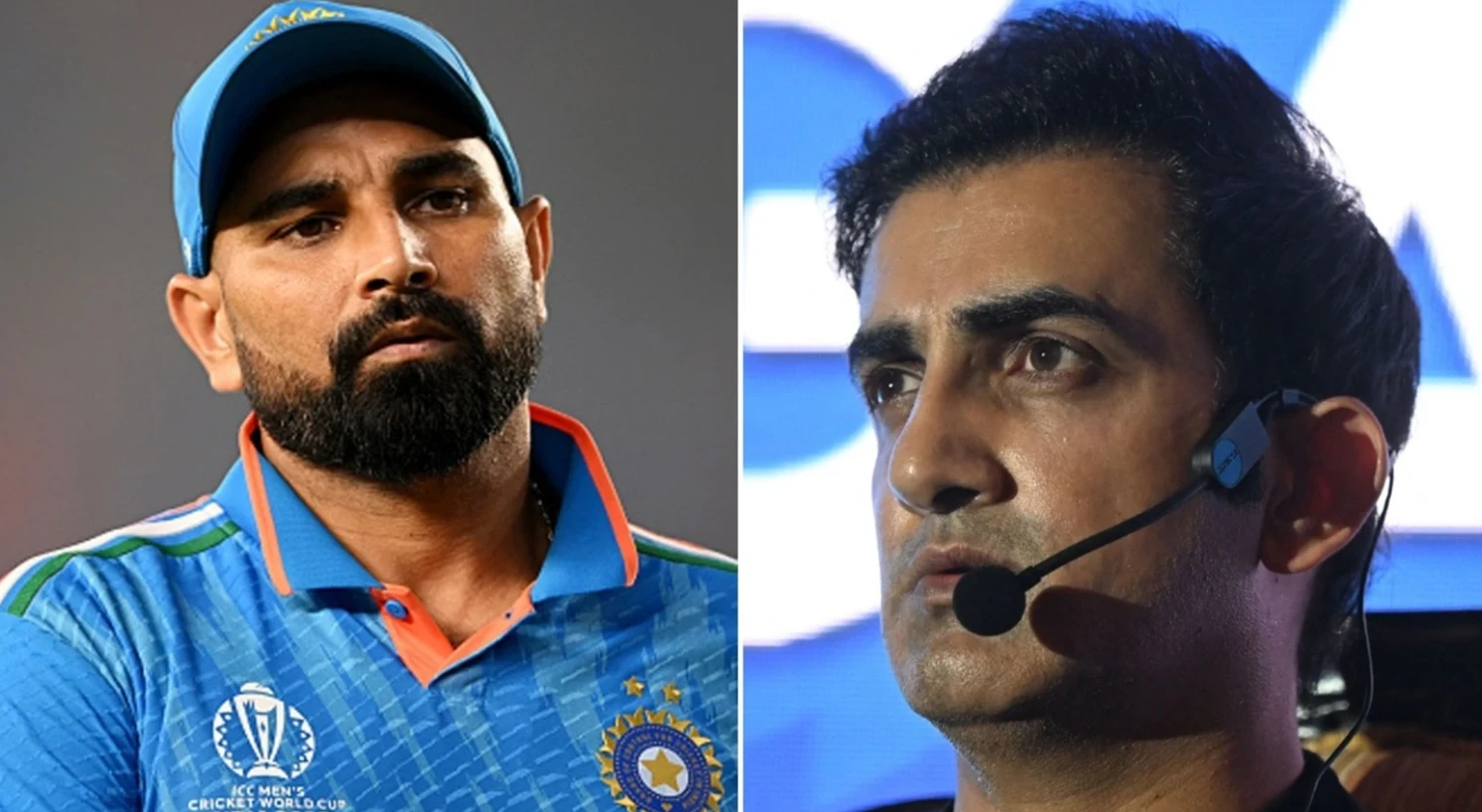 A dispute between Mohammed Shami and Gautam Gambhir.