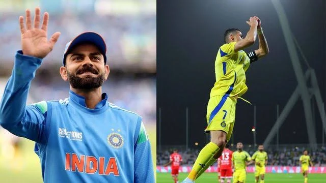 Virat Kohli thrilled the crowd with Cristiano Ronaldo's 'Siuuu' celebration.