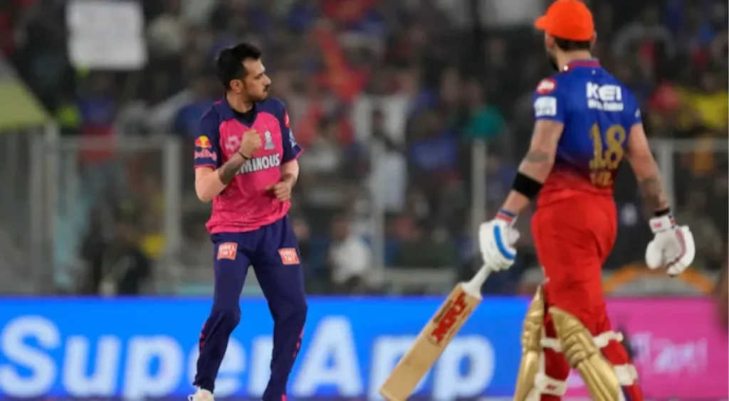 Yuzvendra Chahal dismissed Virat Kohli for 33 runs off 24 balls.