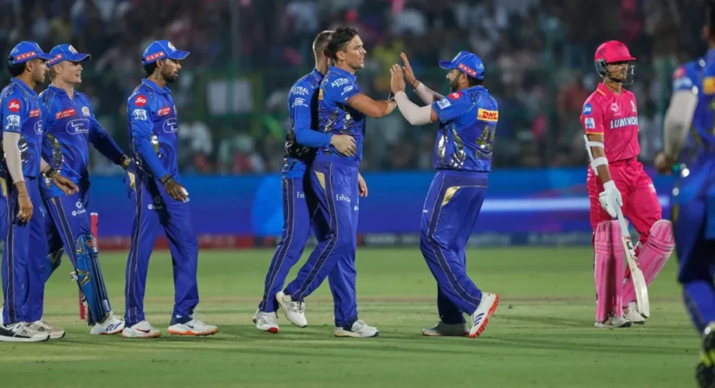 Mumbai Indians claimed a massive 100-run victory powered by fifties from Rickelton and Sharma.