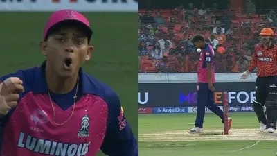 Sandeep gets hit as Jaiswal showcases a funny reaction.