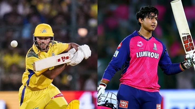 Young stars Vaibhav Suryavanshi and Ayush Mhatre share viral bat moment.