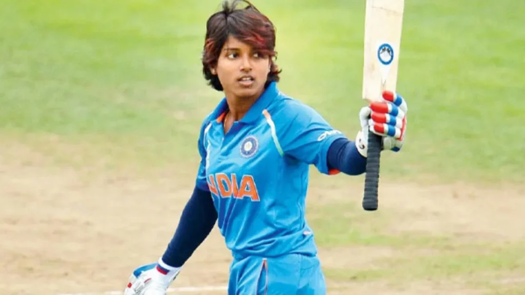 Punam Raut after smashing a century against Ireland Women.