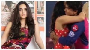 Preity Zinta denies fake hug rumor with young RR player.