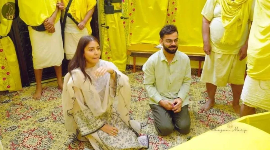 After retiring from Tests, Virat Kohli visited Vrindavan with Anushka Sharma.