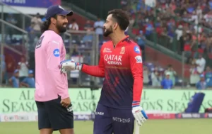 Virat Kohli with KL Rahul in IPL 2025.