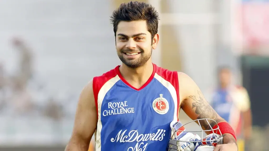 Virat Kohli in team practice sessions during the IPL 2008 season.