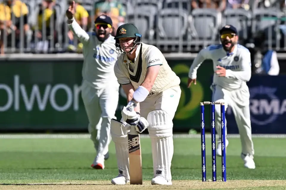 Steven Smith was out lbw for a golden duck.