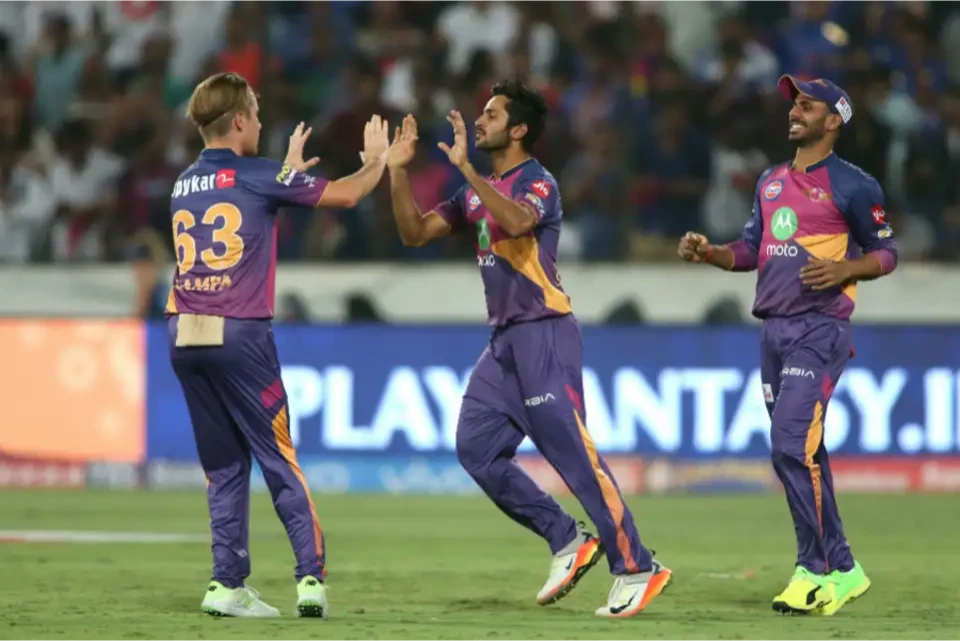 Krunal Pandya as part of the Mumbai Indians team in the IPL 2017 final.