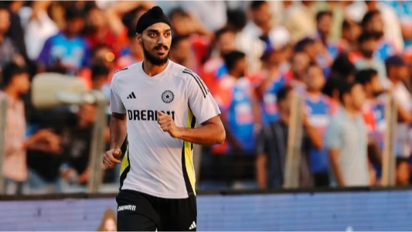 Arshdeep Singh in a test match during a tour of England.