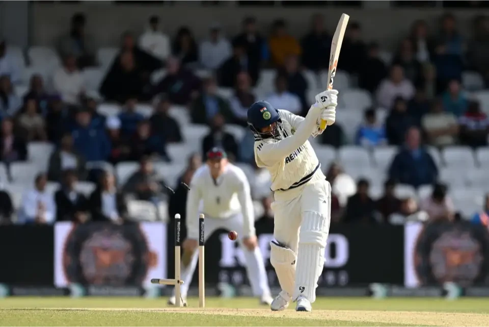 The middle stump of Jasprit Bumrah was struck down by Josh Tong.