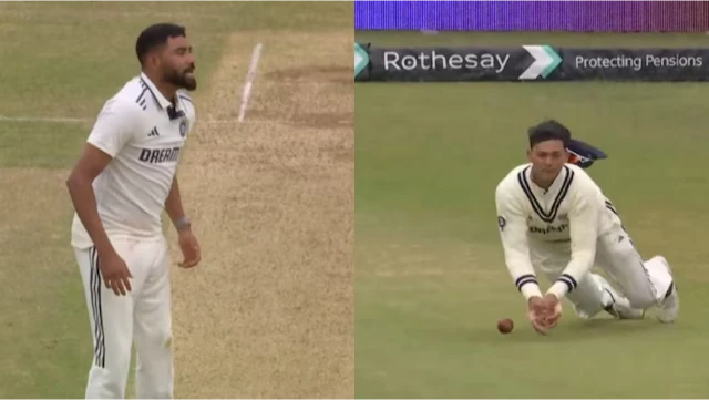 Mohammed Siraj reacted after Yashasvi Jaiswal dropped an easy catch.
