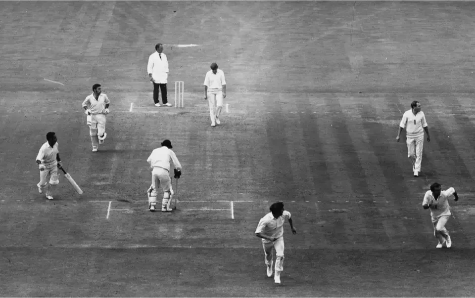 Abid Ali takes the winning run.