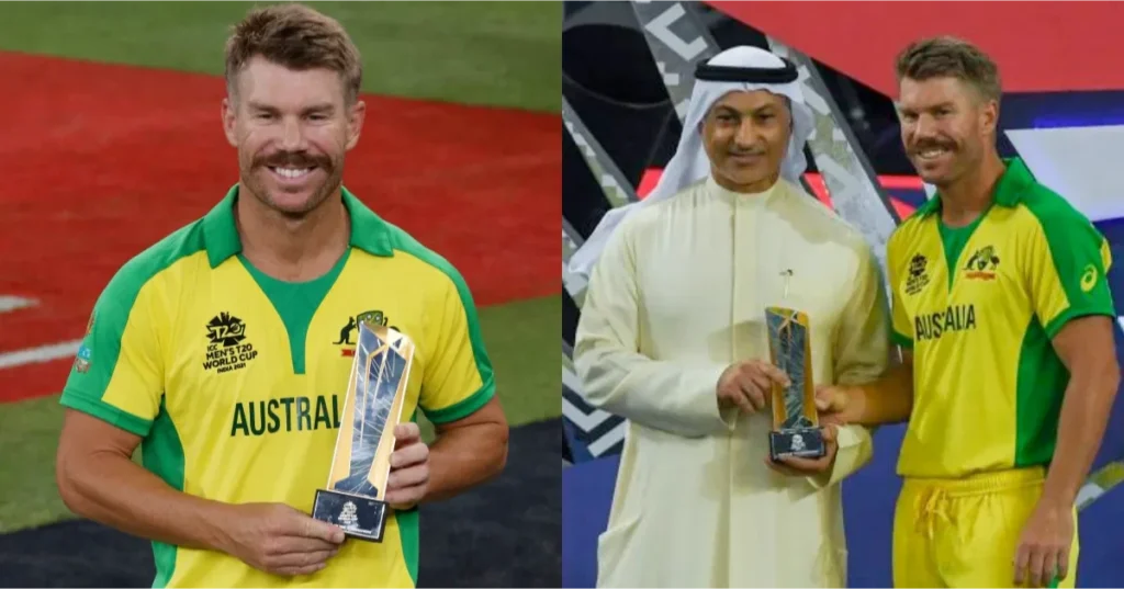 Warner after winning the T20 World Cup 2021.