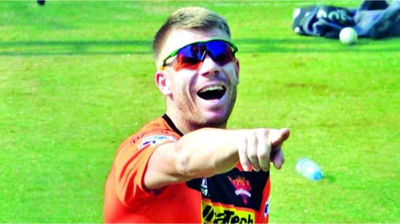 David Warner laughing on his teammates in SRH.