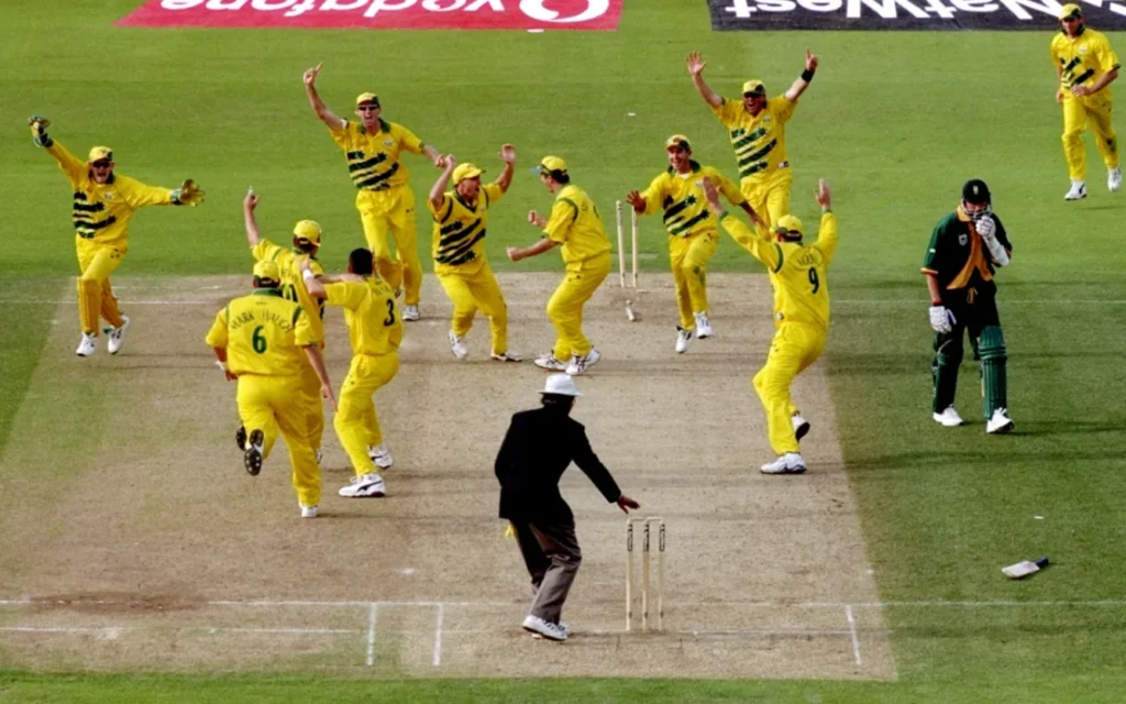 Allan Donald was run out on 0 as the match ended in a tie.