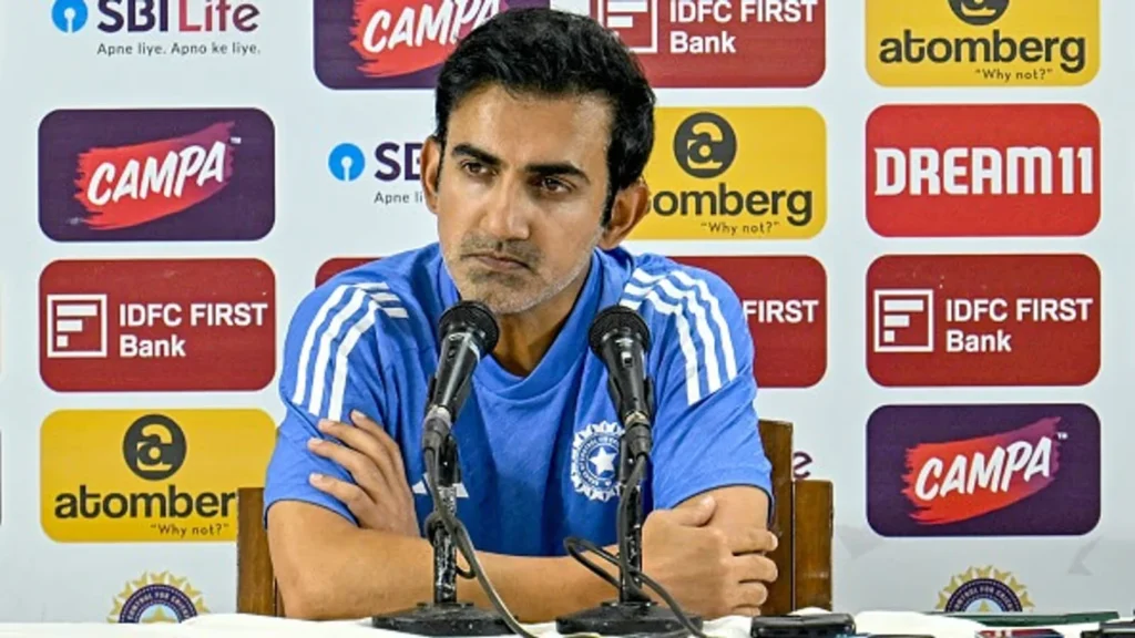 Gautam Gambhir at a press conference.