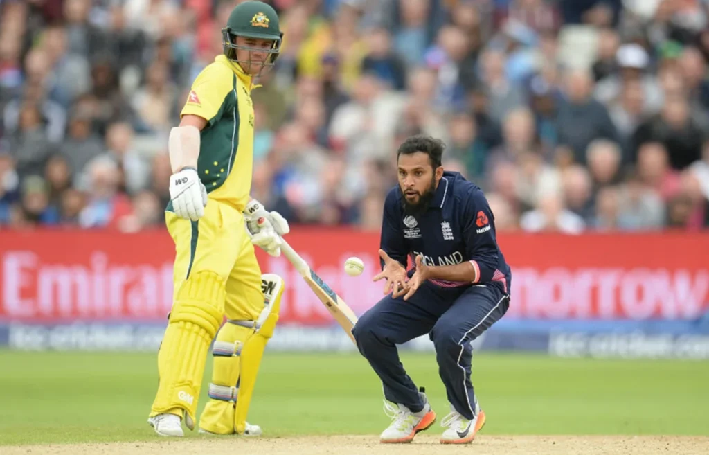 Adil Rashid dismissed Matthew Wade for 2 runs.