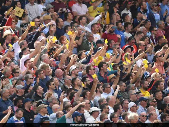 English crowd with the sandpaper send-off.