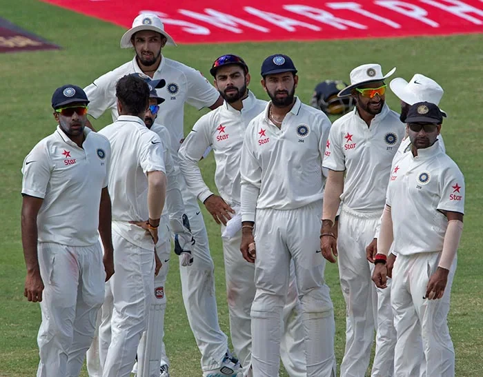 The Indian team led by captain Virat Kohli.