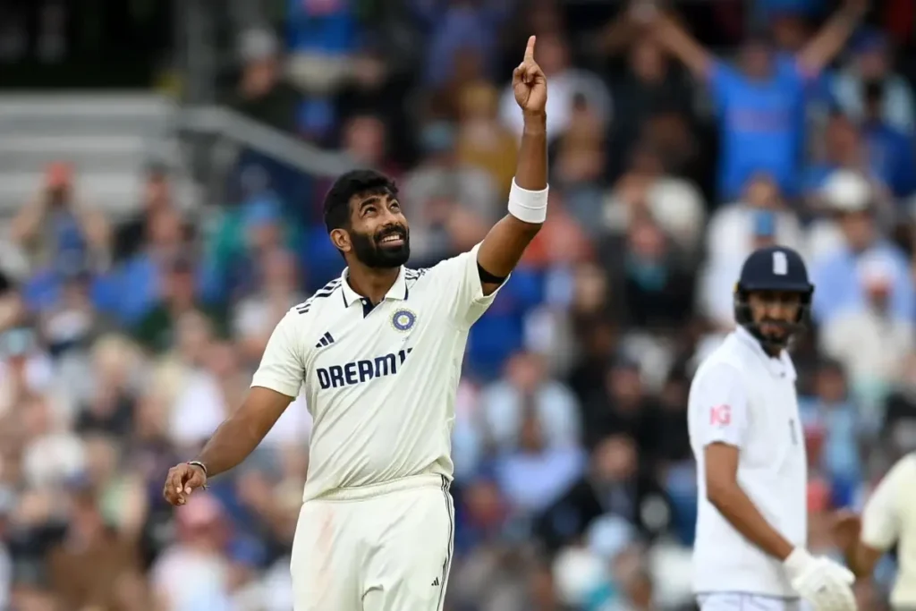 Jasprit Bumrah's fifth wicket celebration.
