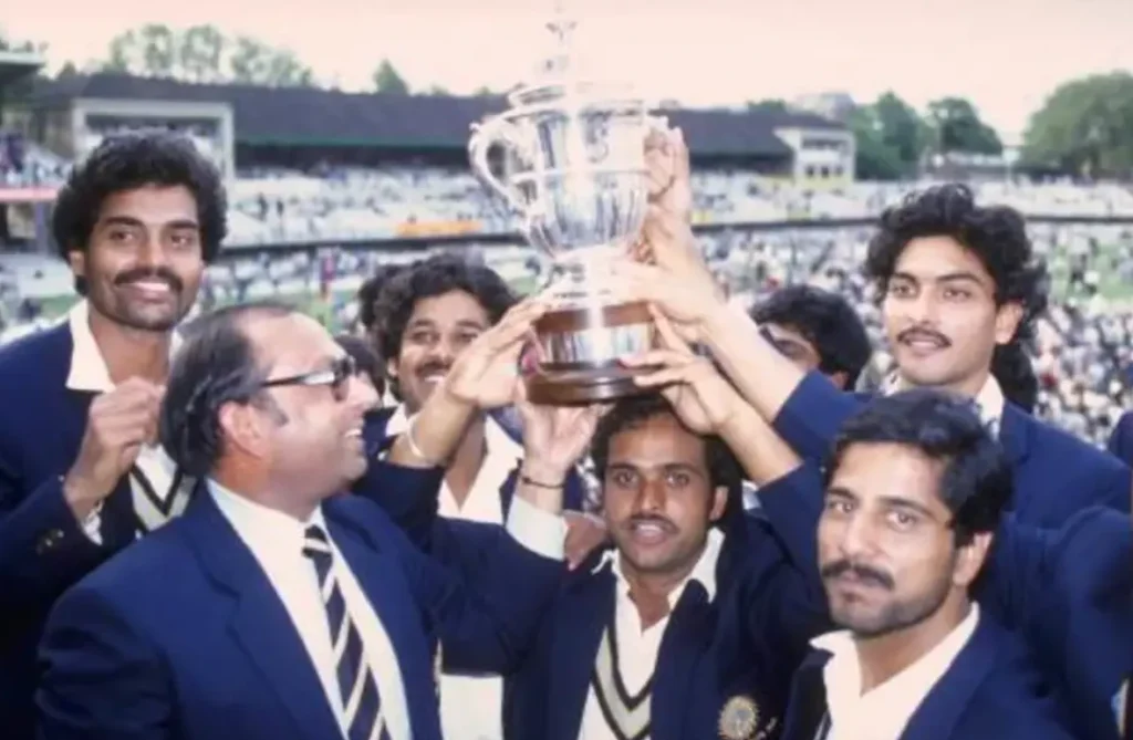 Indian players with the 1983 World Cup Title.