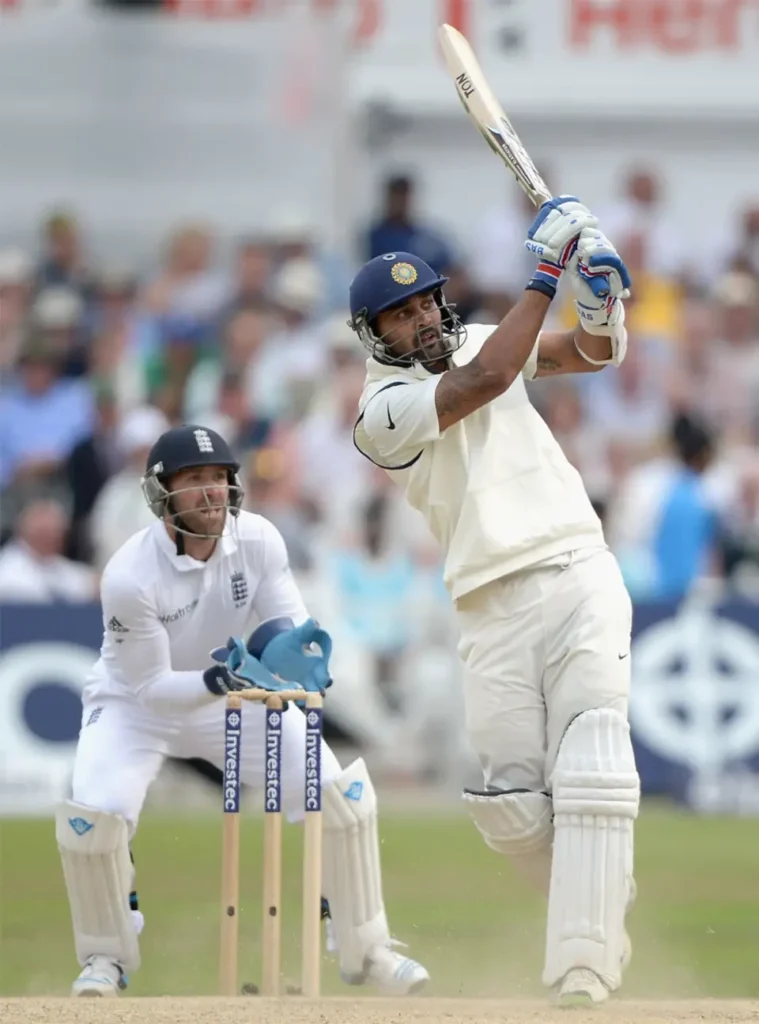 Murali Vijay scored his second result above 50 points in the match.