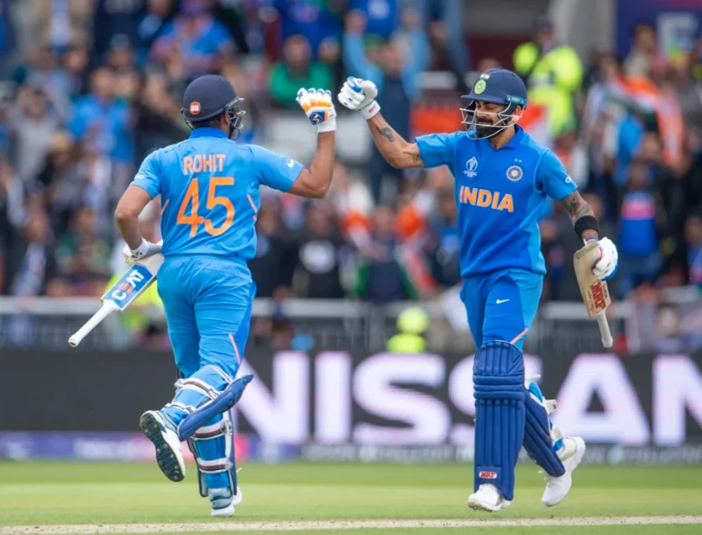 Rohit Sharma and Virat Kohli had a partnership of 98 runs.