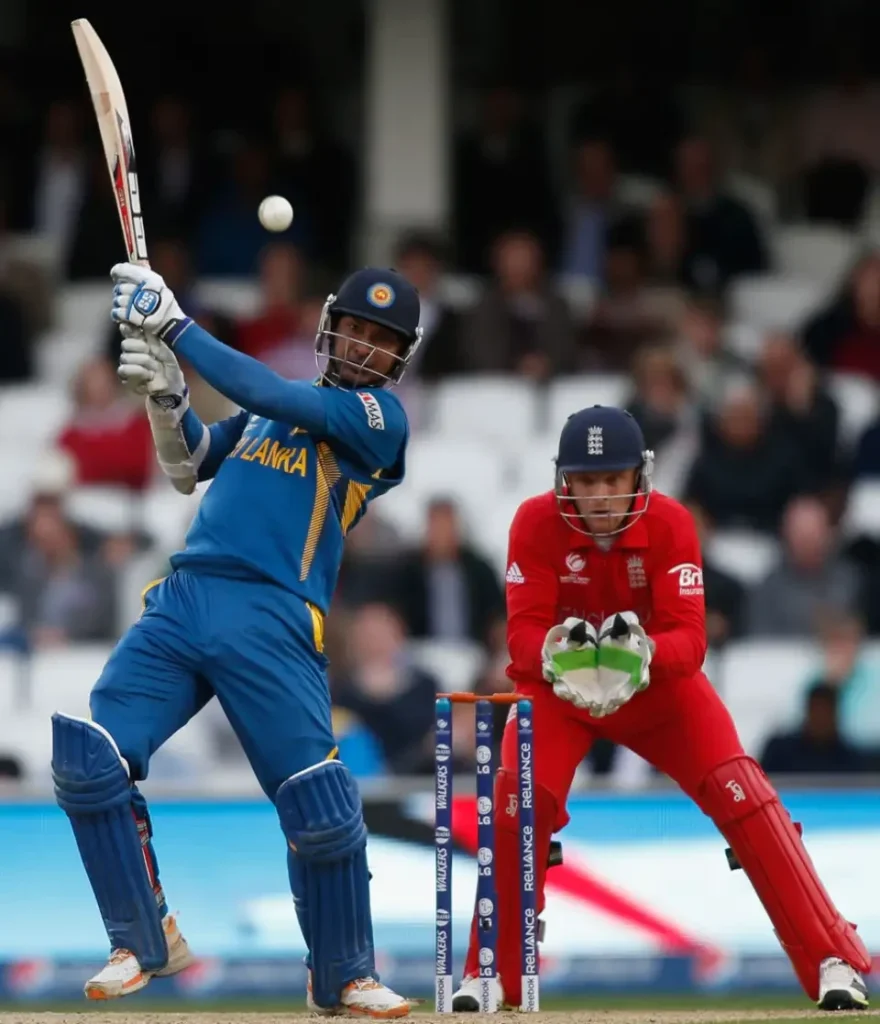 Sangakkara smashes the English spinners.