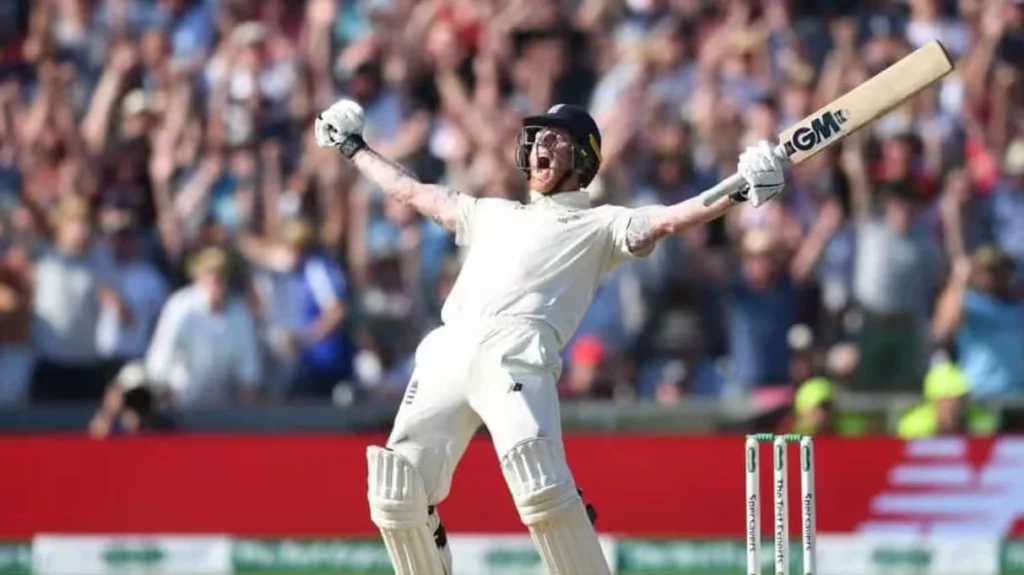Ben Stokes after hitting the winning runs for England.