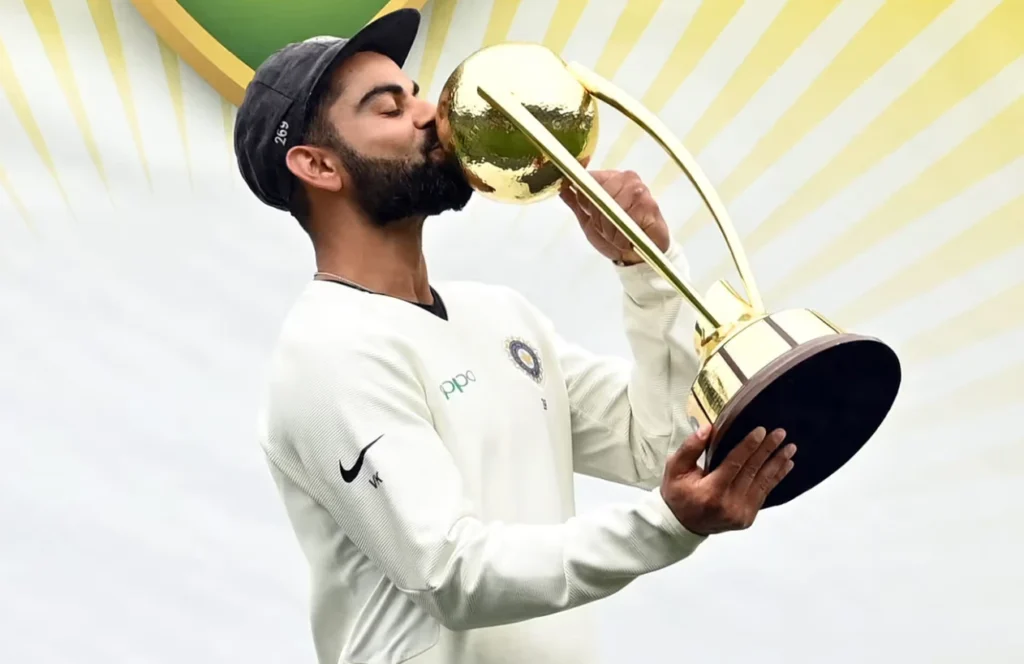 Virat Kohli with the Border-Gavaskar Trophy 2018-19 in Australia.