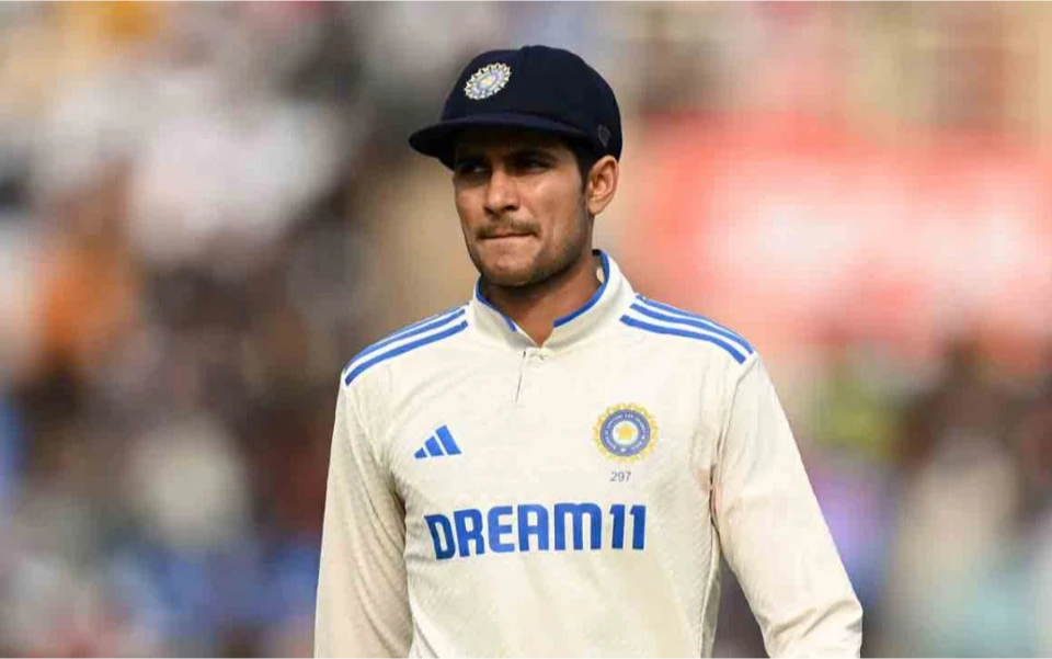Shubman Gill on the field during the match.