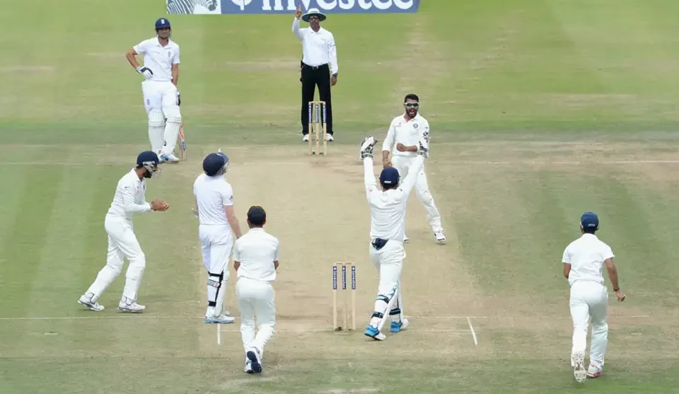 Sam Robson fell lbw to Ravindra Jadeja.