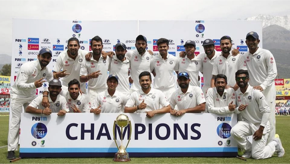 India after winning the Border-Gavaskar Trophy 2017.