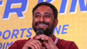 Ambati Rayudu in a conference show.