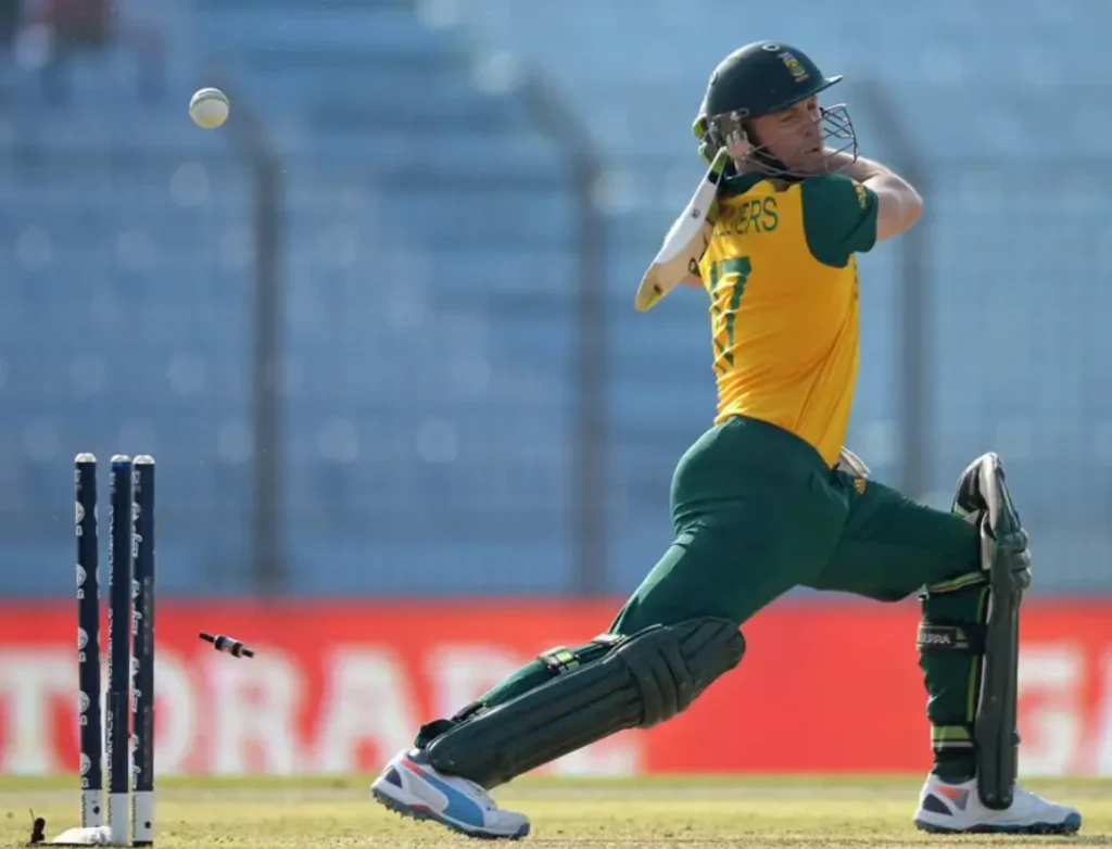 AB de Villiers was dismissed for 5 runs off 6 balls.