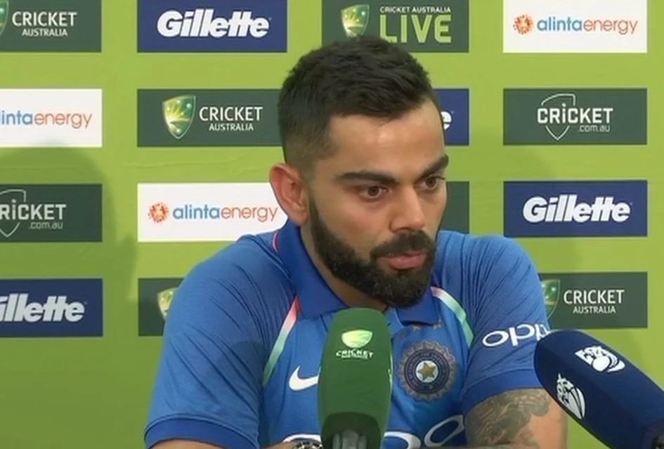Virat Kohli, then captain, in the conference.