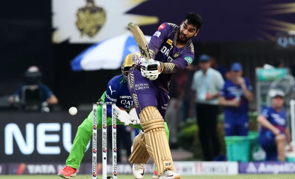 Venkatesh Iyer scored 16 runs off 8 balls.