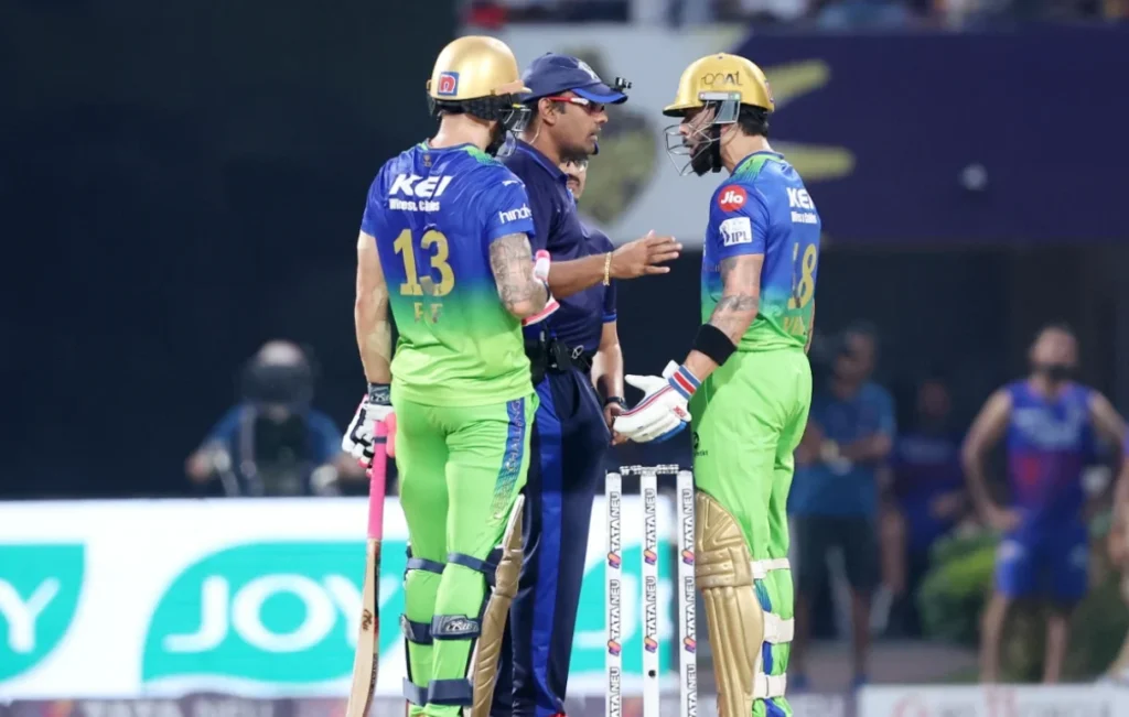 Virat Kohli was given out on a full toss.